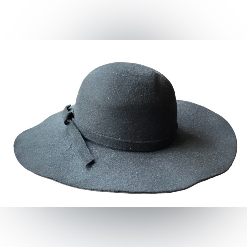 Urban Outfitters Wide Brim Hat Black Felt Gothic Dark Academia Witch Classic Y2K